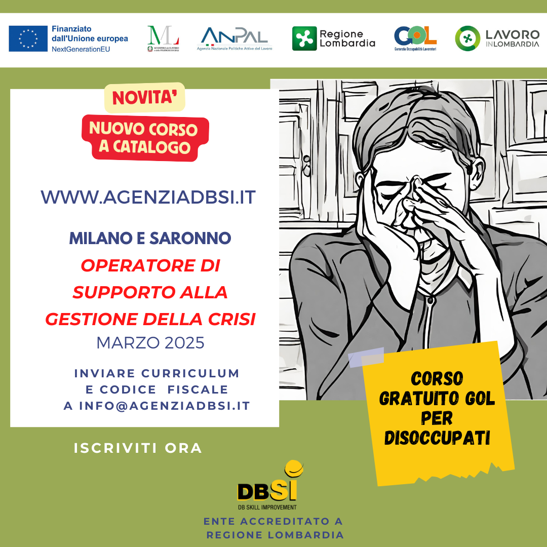 Corso di Operatore di supporto alla gestione della crisi